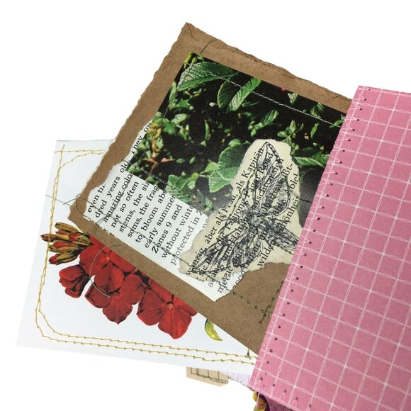 Writing Junk Journal Vintage Style Fabric Cover Diary Includes Ephemera No 21 u - Picture 8 of 10